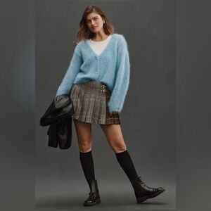 Anthropologie Hazel Blue Fuzzy Cardigan XS